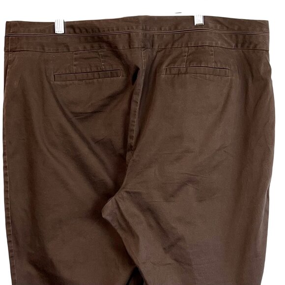 Lane Bryant Brown Cropped Stretch Pants Womens Size 20 Cotton/Spandex VGUC! - Picture 9 of 14